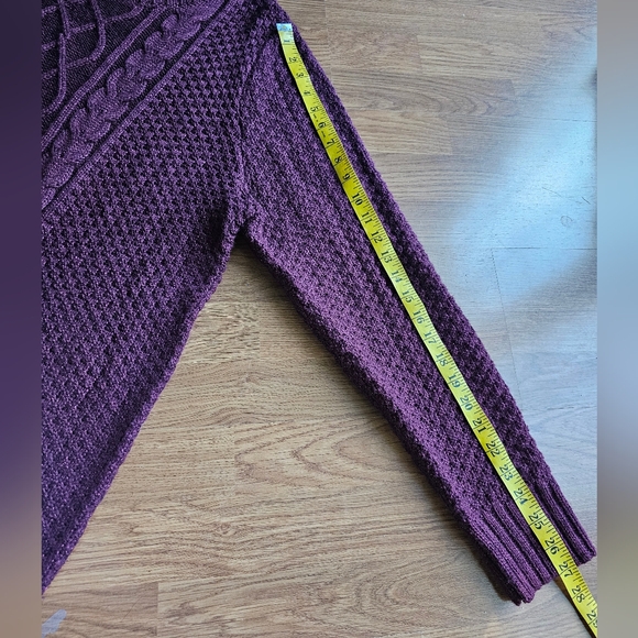 Lane Bryant Sparkly Dark Red Cranberry Cable Knit Sweater Womens Plus Size 18/20 - Picture 8 of 10